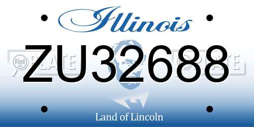 ZU32688 Illinois License Plate