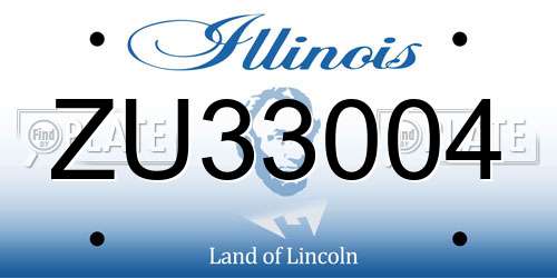 ZU33004 Illinois License Plate