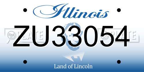 ZU33054 Illinois License Plate