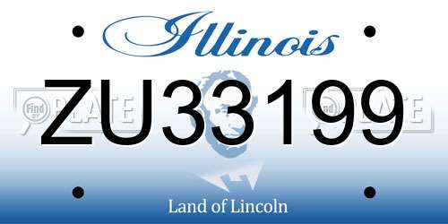 ZU33199 Illinois License Plate