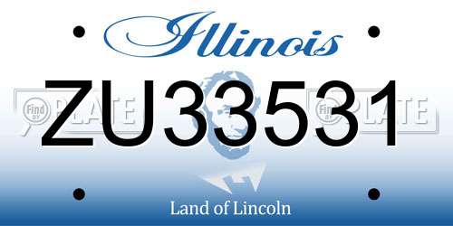 ZU33531 Illinois License Plate