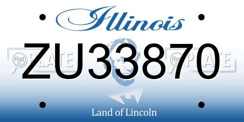 ZU33870 Illinois License Plate