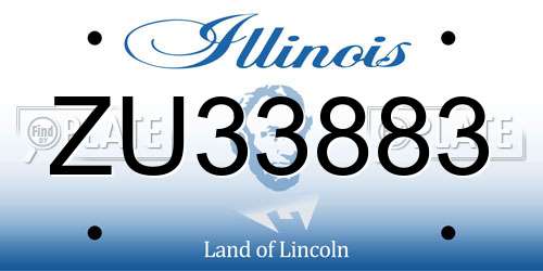 ZU33883 Illinois License Plate