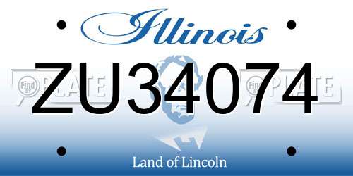 ZU34074 Illinois License Plate