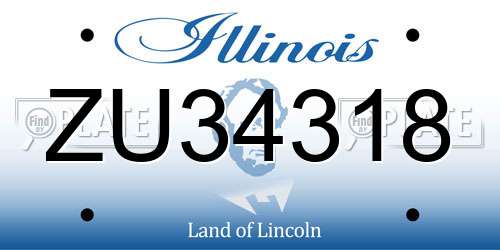 ZU34318 Illinois License Plate
