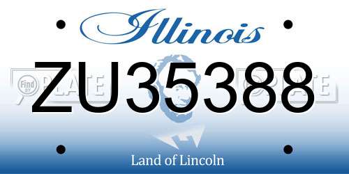 ZU35388 Illinois License Plate