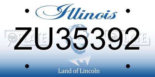 ZU35392 Illinois License Plate