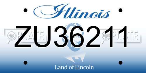 ZU36211 Illinois License Plate