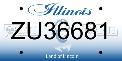 ZU36681 Illinois License Plate