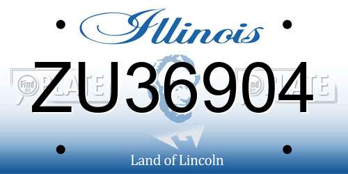 ZU36904 Illinois License Plate
