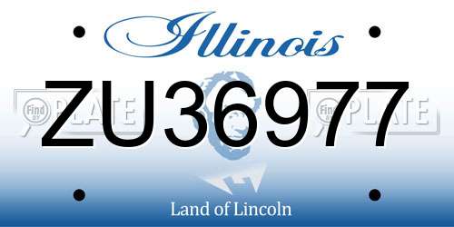 ZU36977 Illinois License Plate