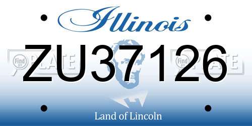 ZU37126 Illinois License Plate