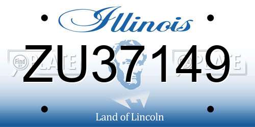 ZU37149 Illinois License Plate