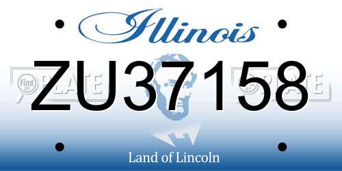 ZU37158 Illinois License Plate
