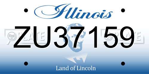 ZU37159 Illinois License Plate