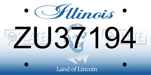 ZU37194 Illinois License Plate