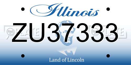 ZU37333 Illinois License Plate