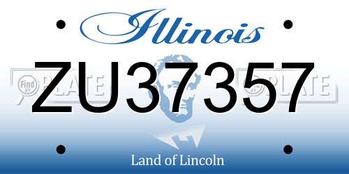 ZU37357 Illinois License Plate