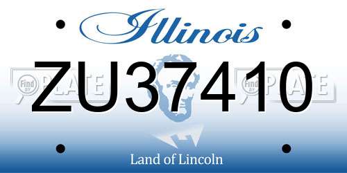 ZU37410 Illinois License Plate