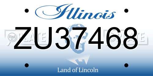 ZU37468 Illinois License Plate