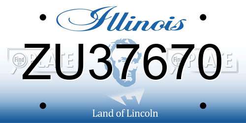 ZU37670 Illinois License Plate