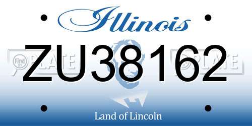 ZU38162 Illinois License Plate