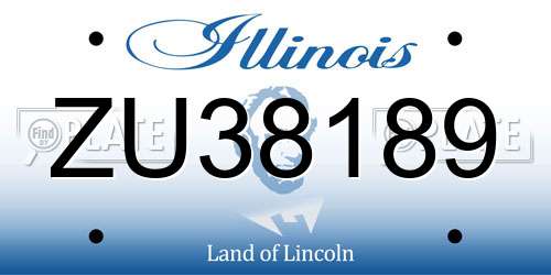 ZU38189 Illinois License Plate