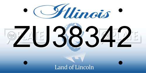 ZU38342 Illinois License Plate