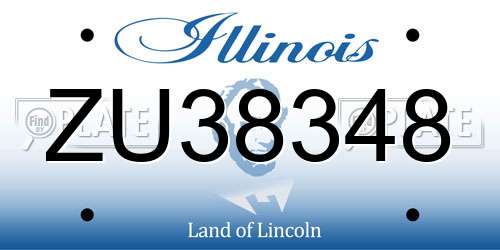 ZU38348 Illinois License Plate