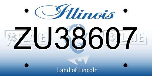 ZU38607 Illinois License Plate