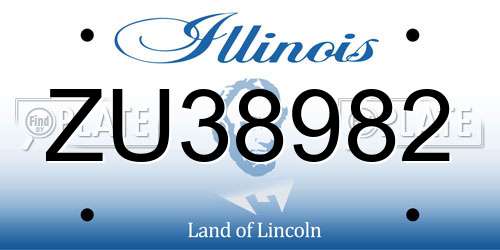 ZU38982 Illinois License Plate