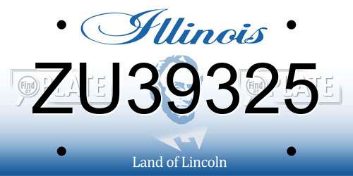 ZU39325 Illinois License Plate