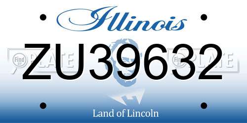 ZU39632 Illinois License Plate