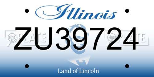ZU39724 Illinois License Plate