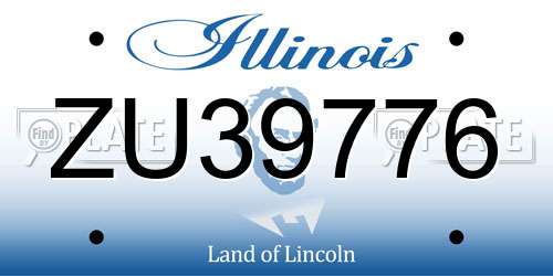 ZU39776 Illinois License Plate