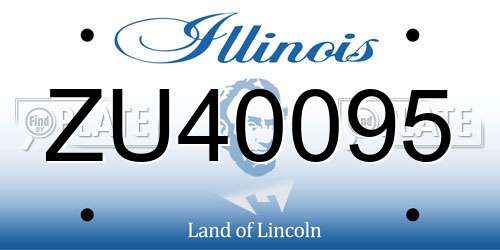 ZU40095 Illinois License Plate