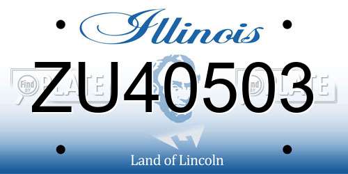 ZU40503 Illinois License Plate