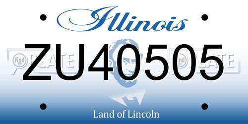 ZU40505 Illinois License Plate