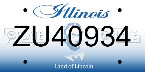 ZU40934 Illinois License Plate