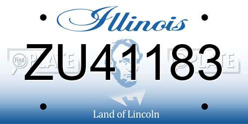 ZU41183 Illinois License Plate