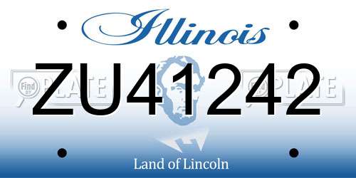 ZU41242 Illinois License Plate