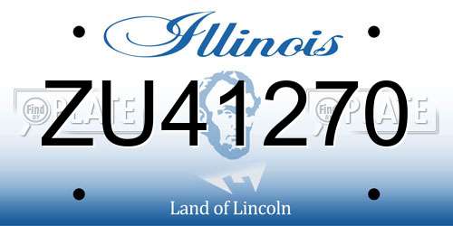 ZU41270 Illinois License Plate