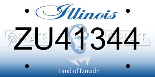ZU41344 Illinois License Plate
