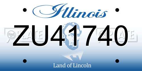 ZU41740 Illinois License Plate
