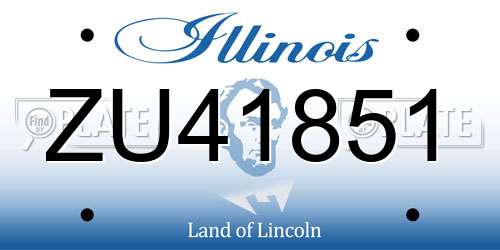 ZU41851 Illinois License Plate