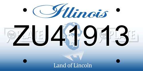 ZU41913 Illinois License Plate
