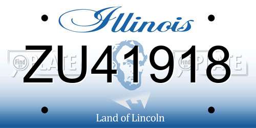 ZU41918 Illinois License Plate
