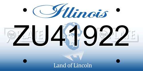 ZU41922 Illinois License Plate