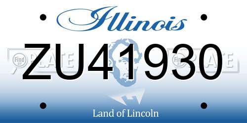 ZU41930 Illinois License Plate