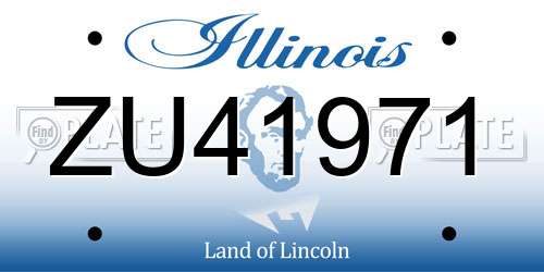 ZU41971 Illinois License Plate